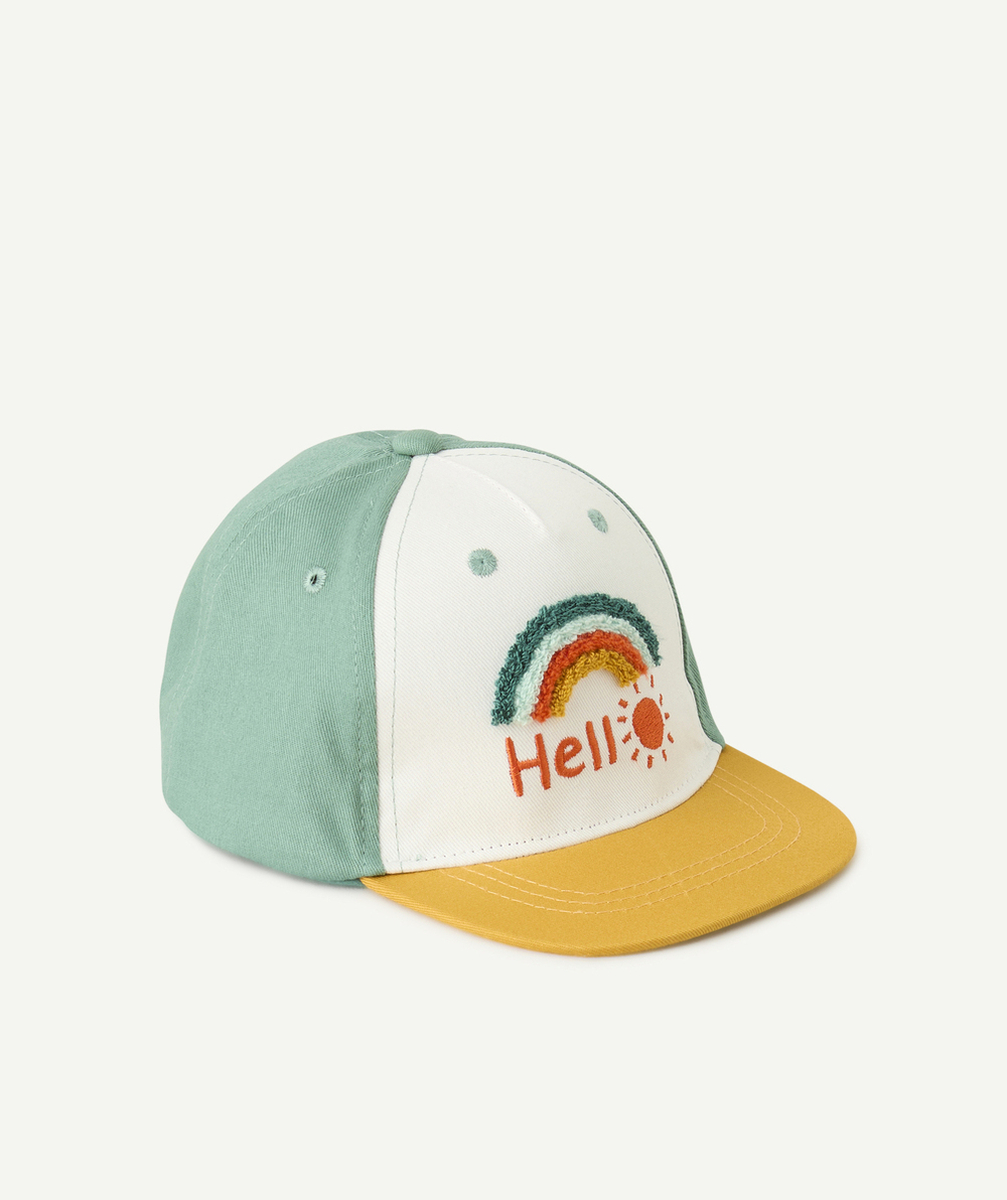 casquette bébé garçon en coton coloré avec bouclettes