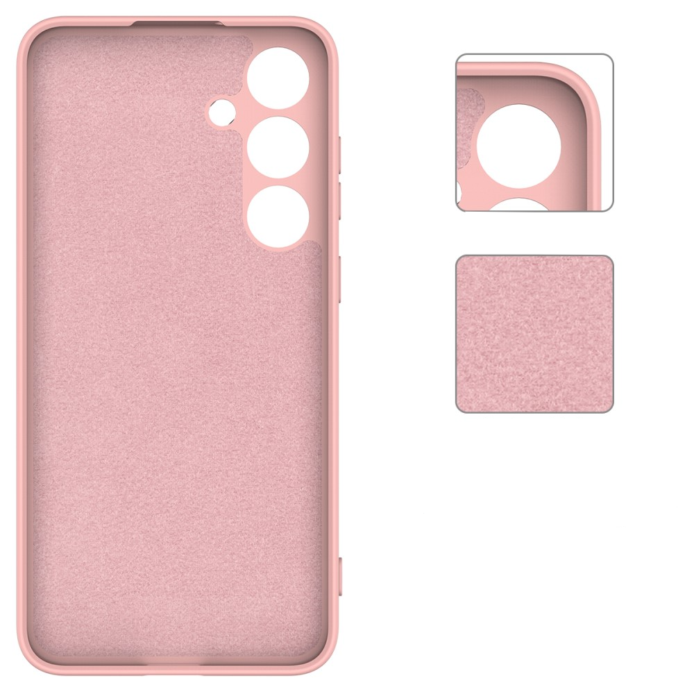 Samsung Galaxy S24 Silikon Case Hülle mit Kameraschutz   Trageschlaufe - Rosa