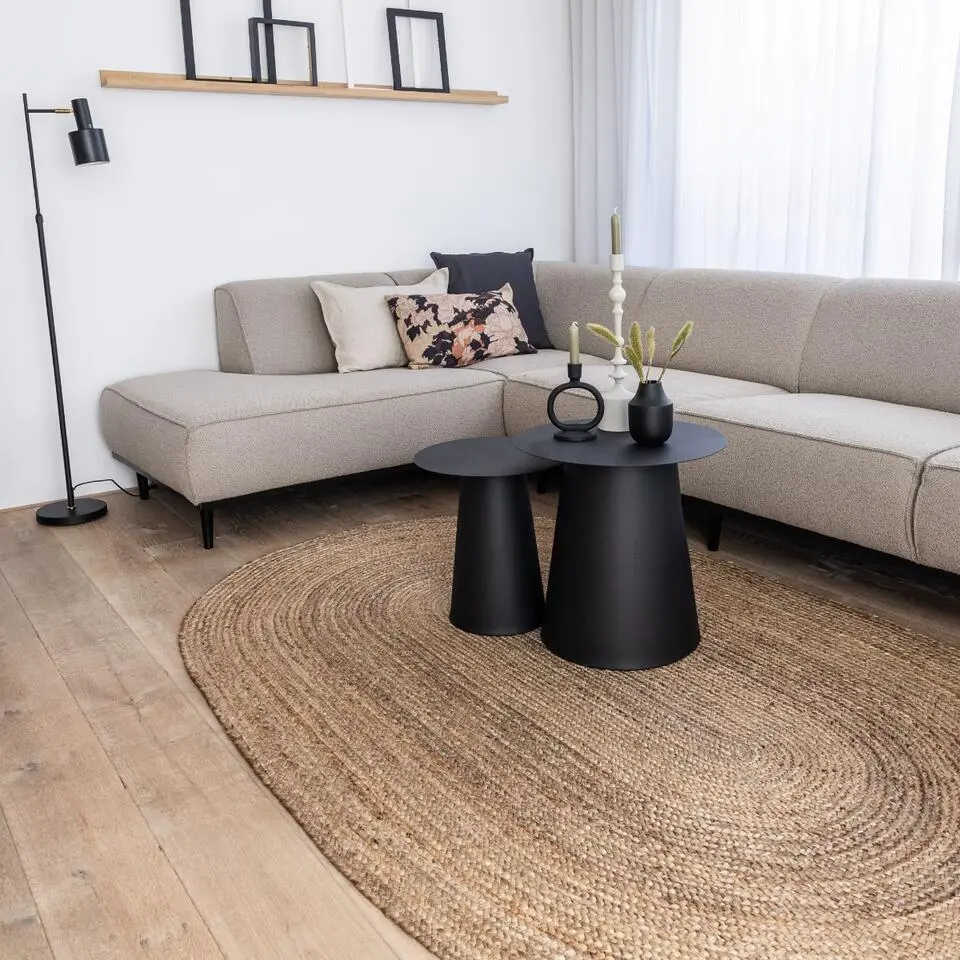 EVA Interior vloerkleed ovaal jute - naturel - 200 x 300 cm