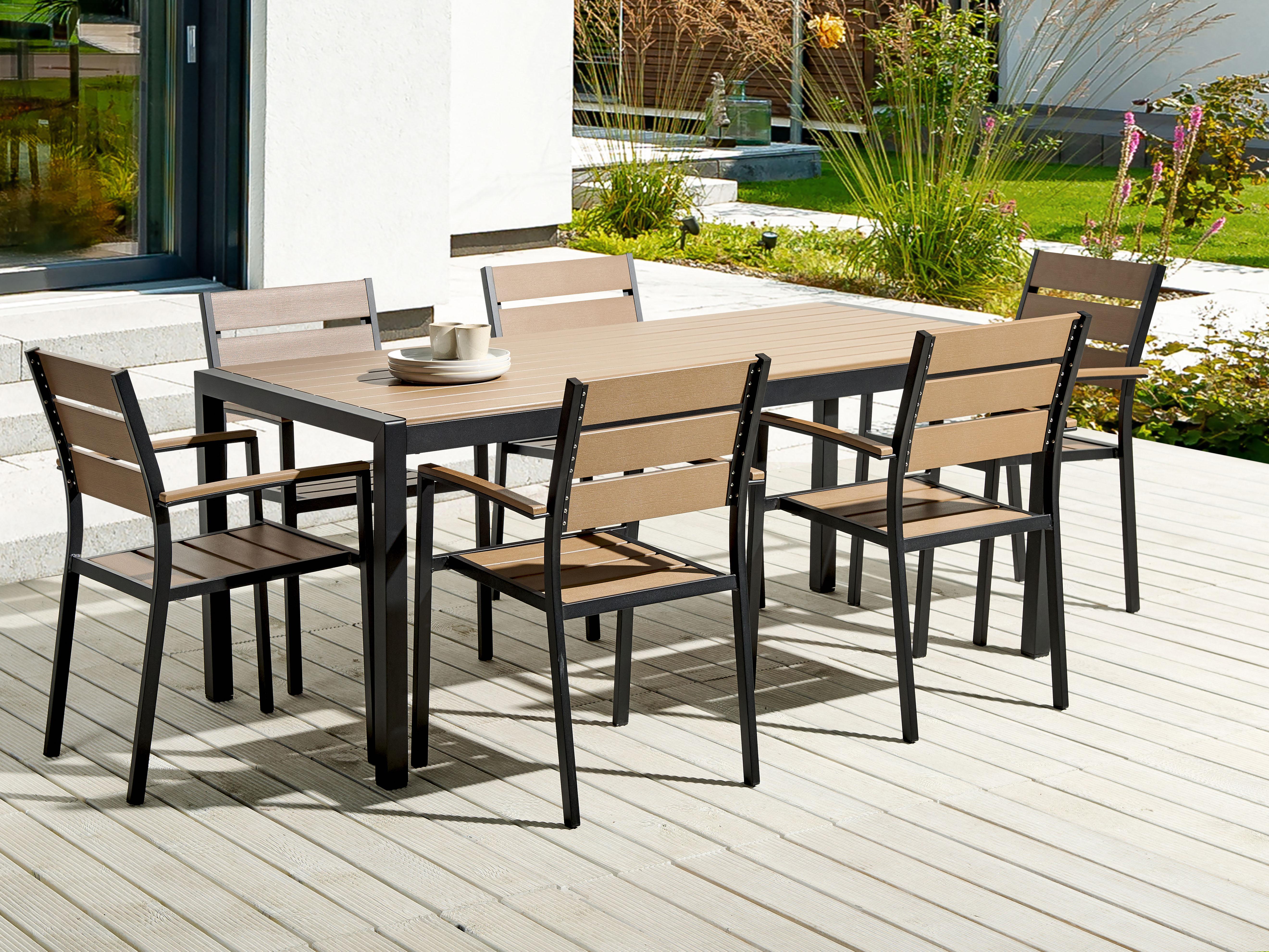 Tuin eettafel VERNIO 180 cm 90 cm Metaal Bruin/zwart