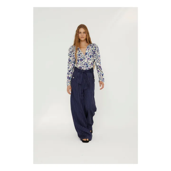 Sophie + Lucie Chemisier Fleuri | Bleu