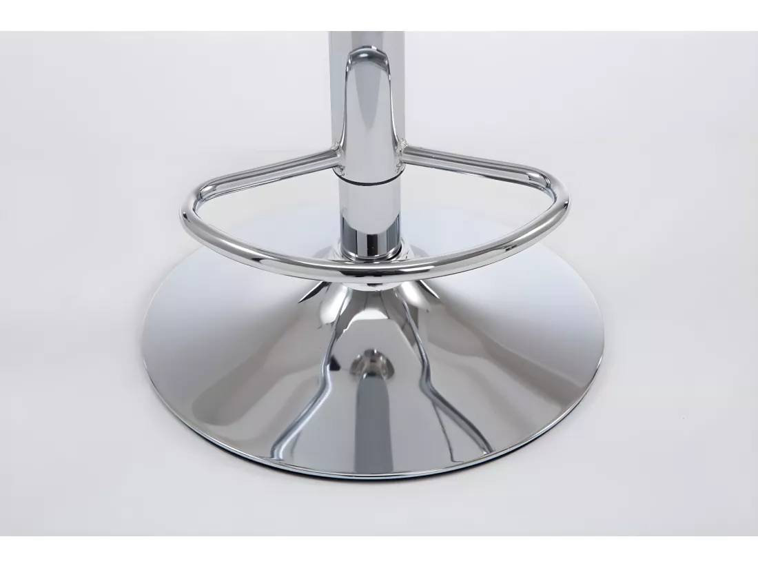 Lot de 2 Tabouret de bar - Similicuir & Chrome - Crème - Las Vegas v2