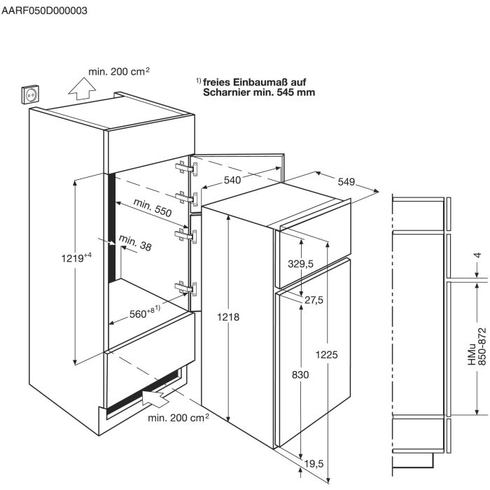AEG Einbau-Kühlautomat Serie 5000 ColdSense SDE612E1AS