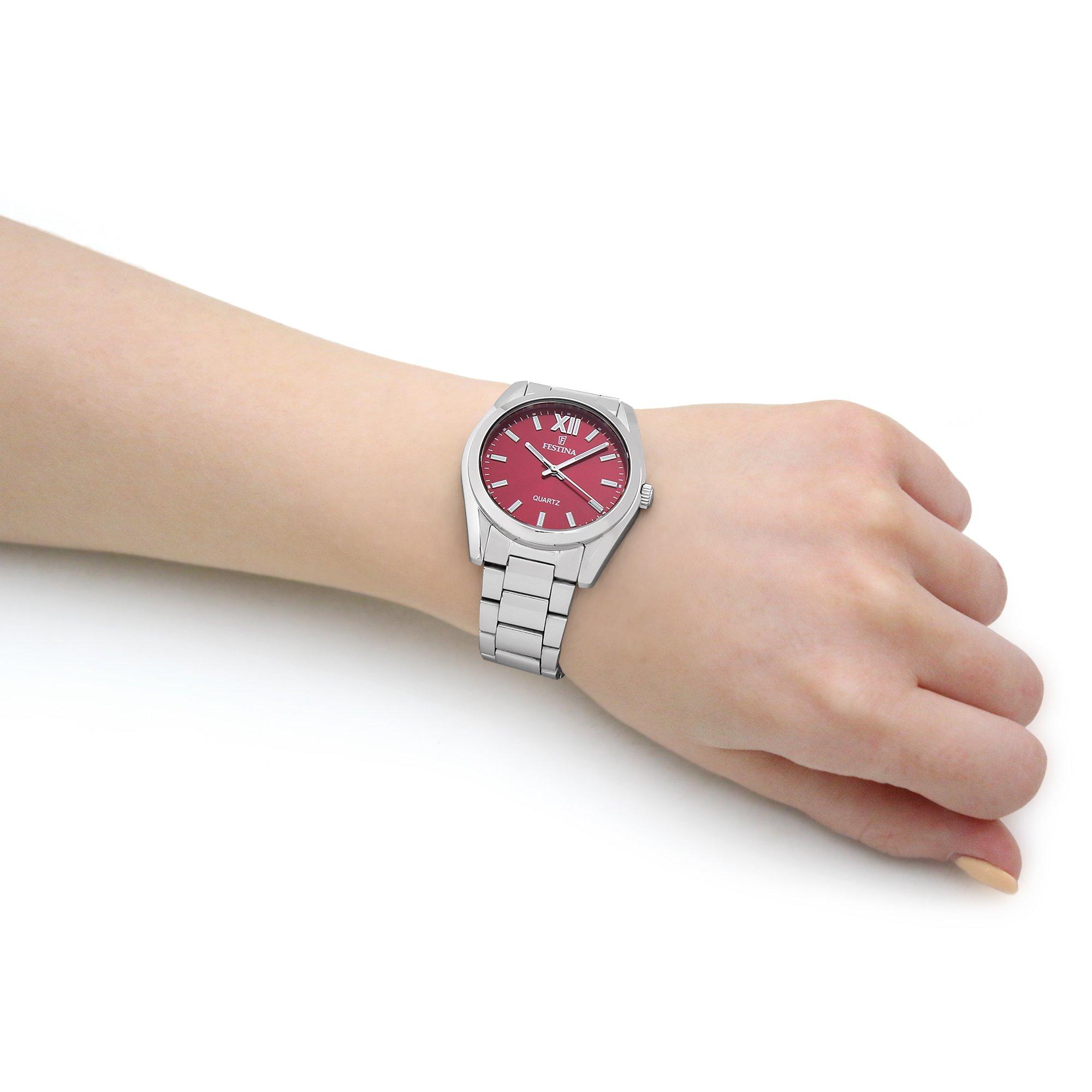 Festina Unisex Festina Silver Red Face Watch