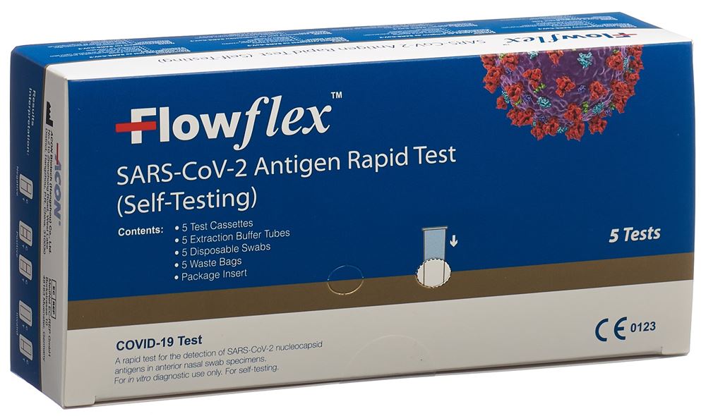 FLOWFLEX SARS-CoV-2 Antigen Rapid Self-Test 5 Stk