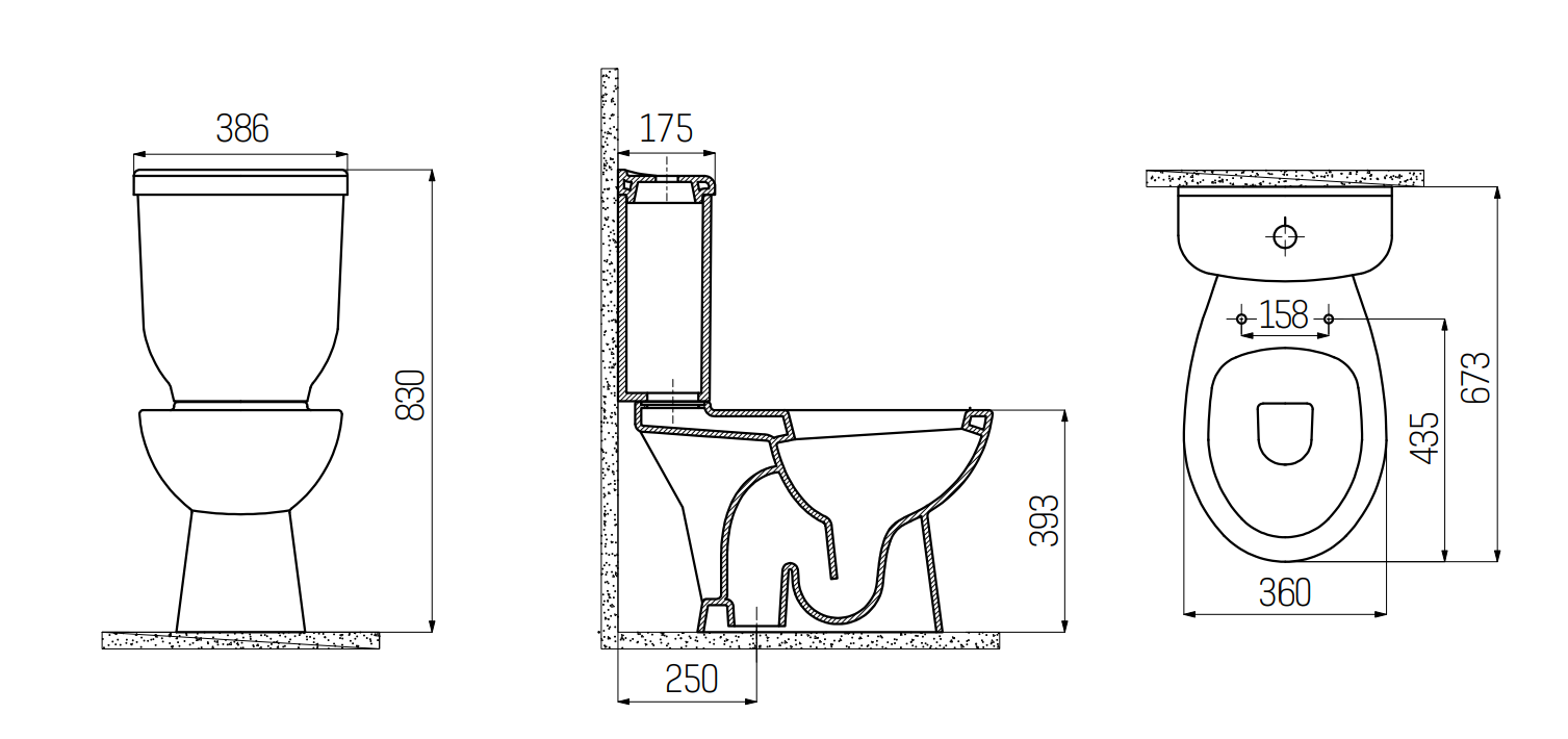 Sanigoods Mida staand toilet wit glans AO
