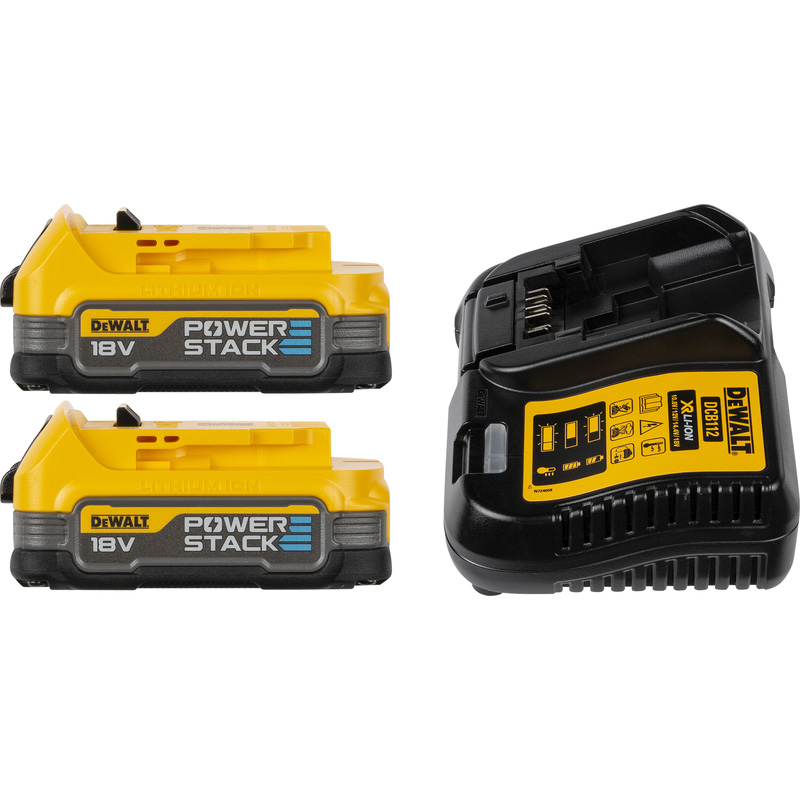 DeWALT DCD800E2T accu schroefboormachine Powerstack 18V 2x 1,7Ah Li-ion