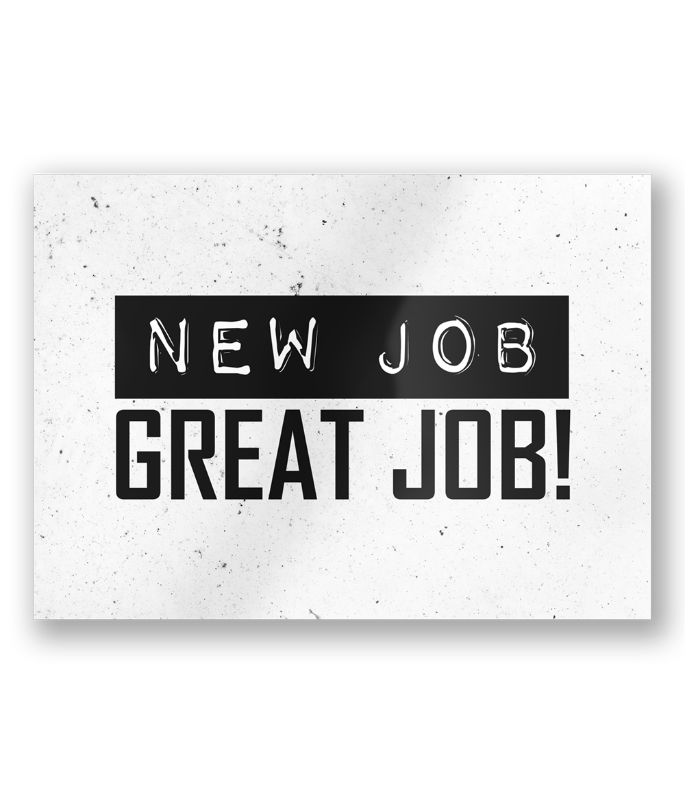 Wenskaart New Job 15cm