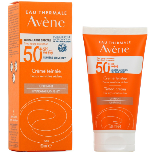 Crème solaire teintée SPF50+ Avène - Peau sèche et sensible