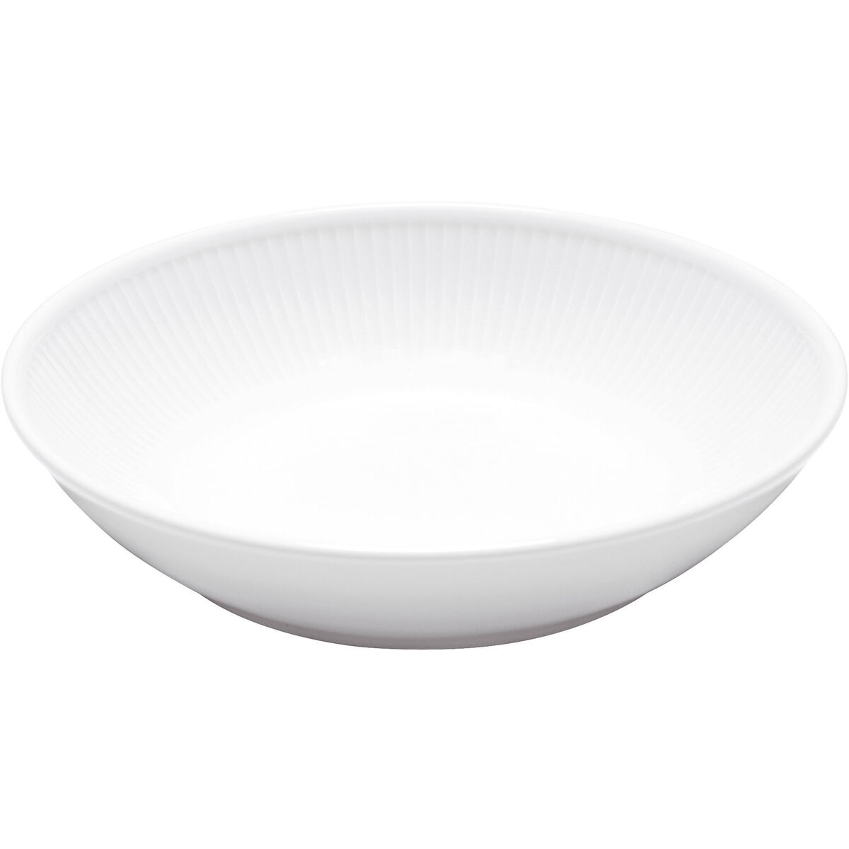 Hvid Plissé dyp salat-/pastatallerken