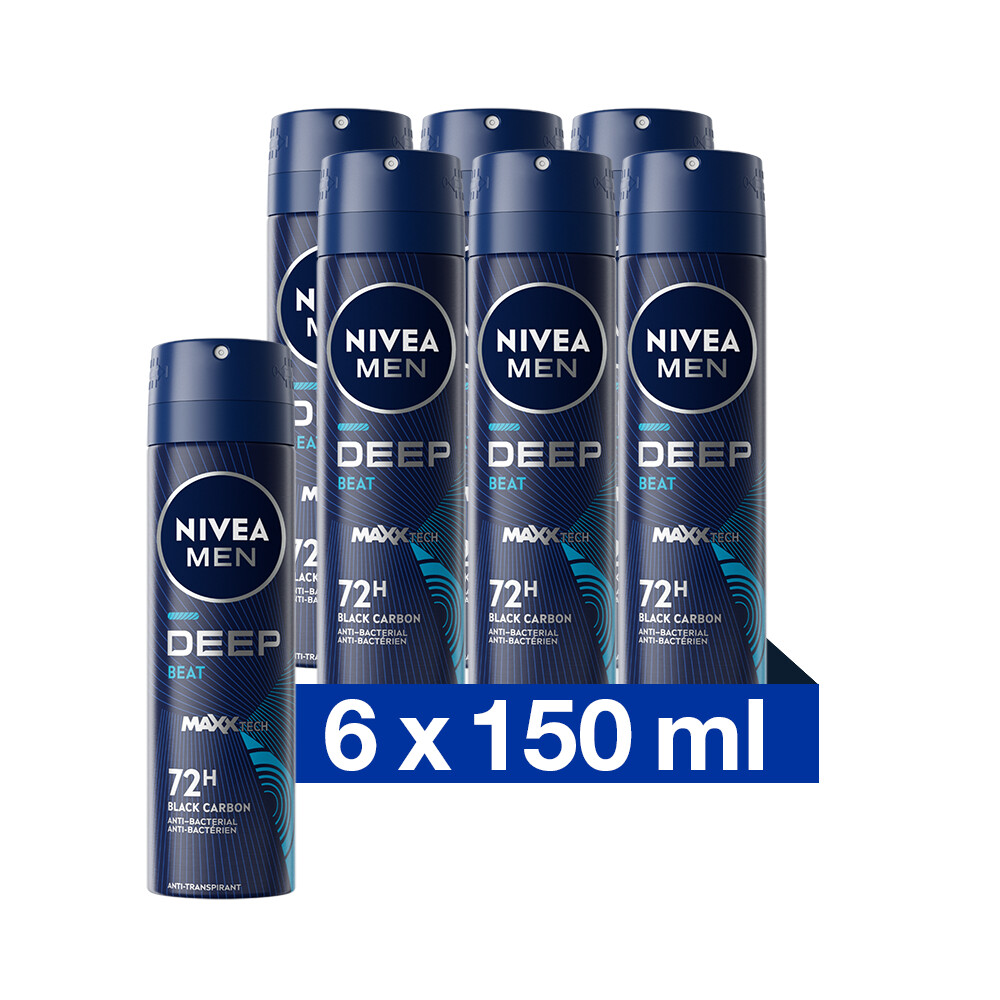 6x Nivea Men Deospray Deep Beat150 ml