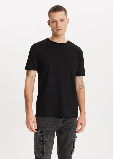 Basic t-shirt zwart (ZWART)