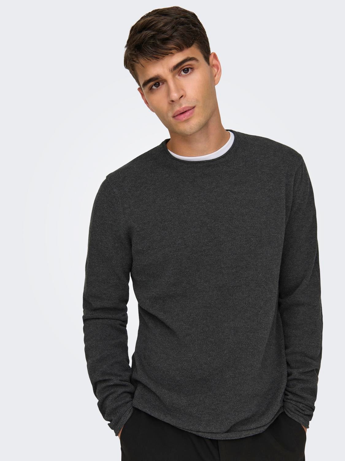 ONSFELIX Pullover Dark Grey Melange