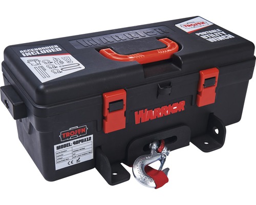 TROJAN draagbare elektrische lier 4000LB staalkabel 12V