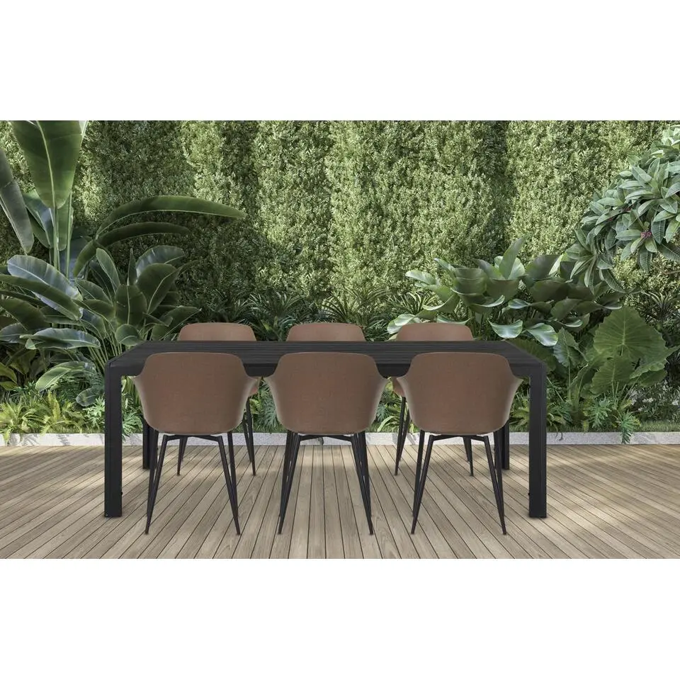 Lisomme Vinn tuintafel zwart - 205 x 90 cm