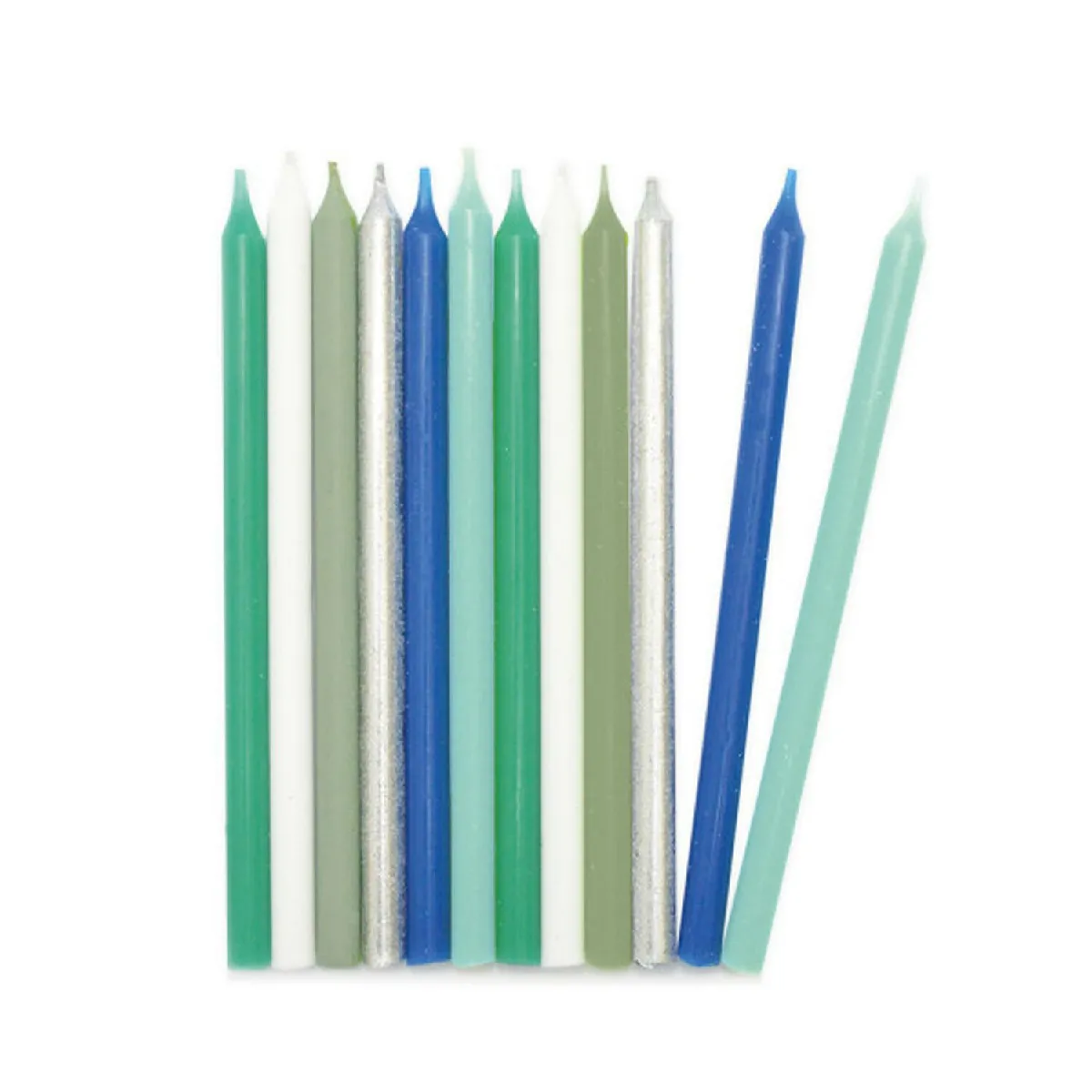 Bougies Longues Bleu & Argent ScrapCooking - 12 cm