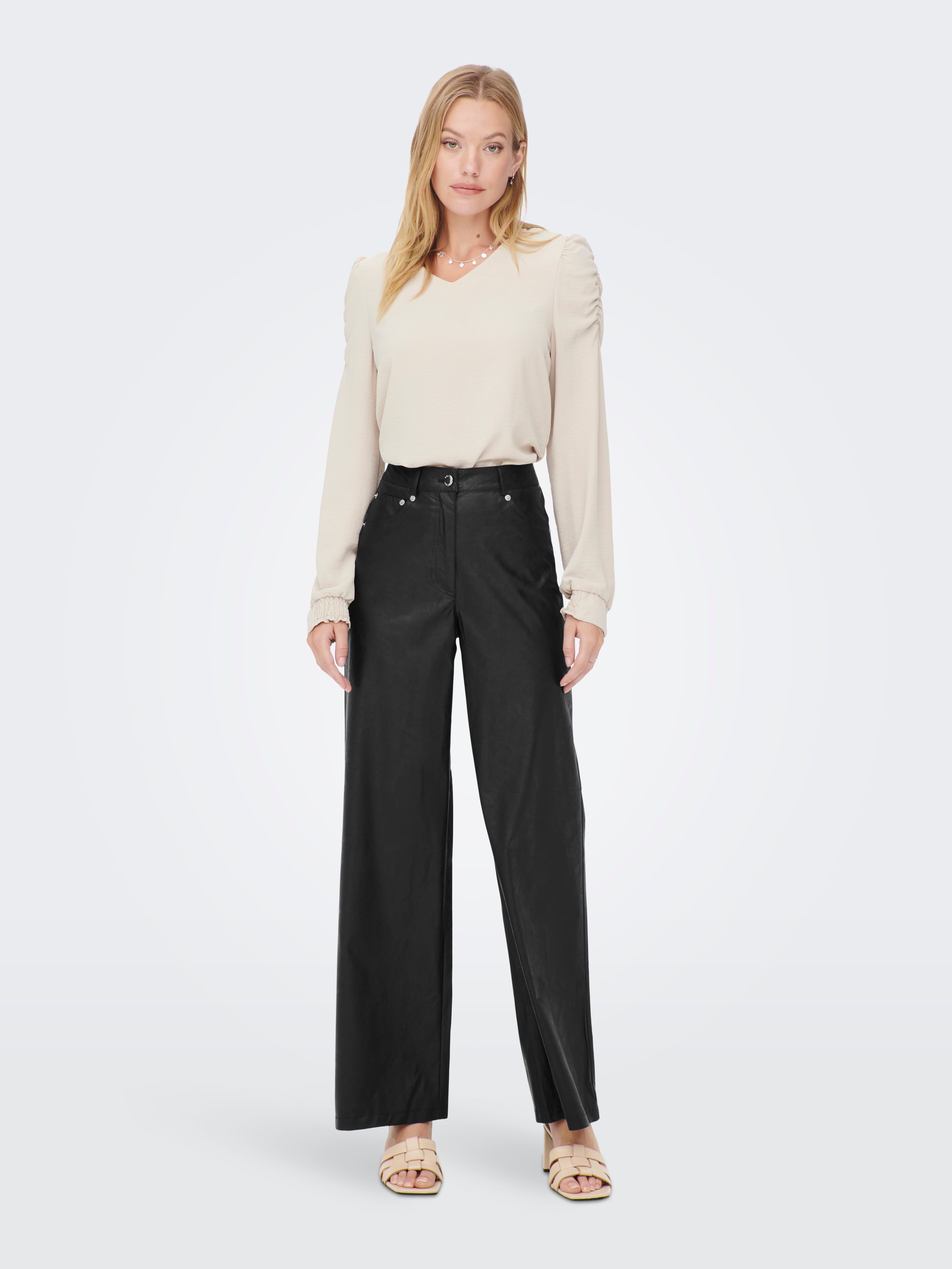 ONLHOPE-MADY Normal geschnitten Hose mit weitem Beinschnitt Black