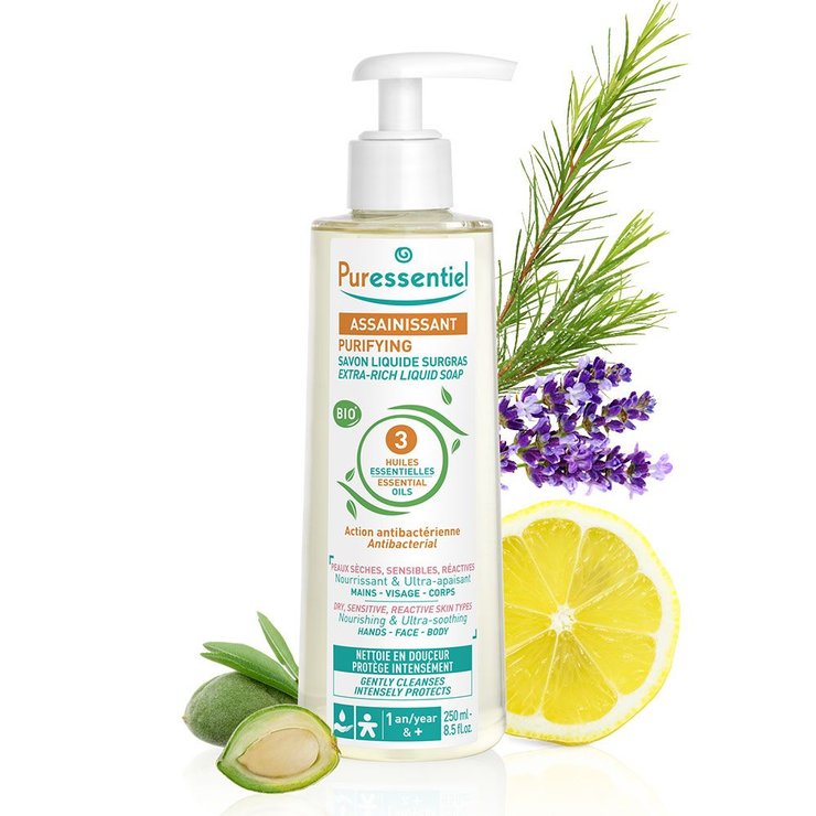 Savon Surgras aux 3 Huiles Essentielles BIO 250ml Assainissant 250ml Assainissant Puressentiel