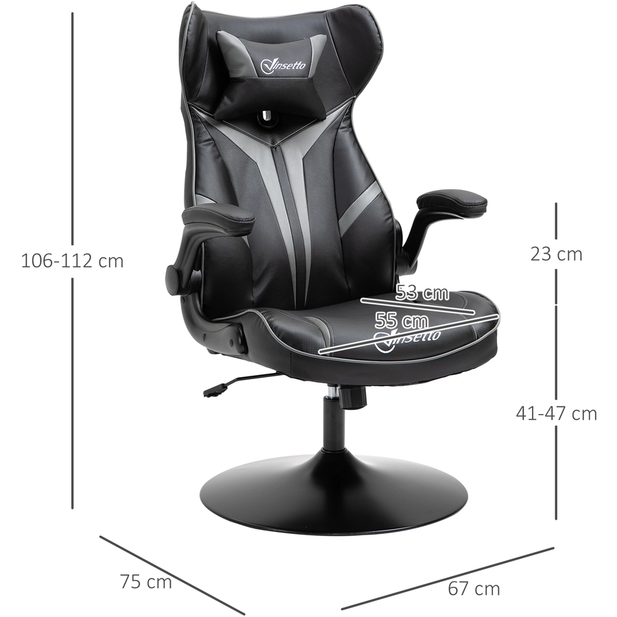 Vinsetto Gaming Stuhl ergonomisch schwarzgrau