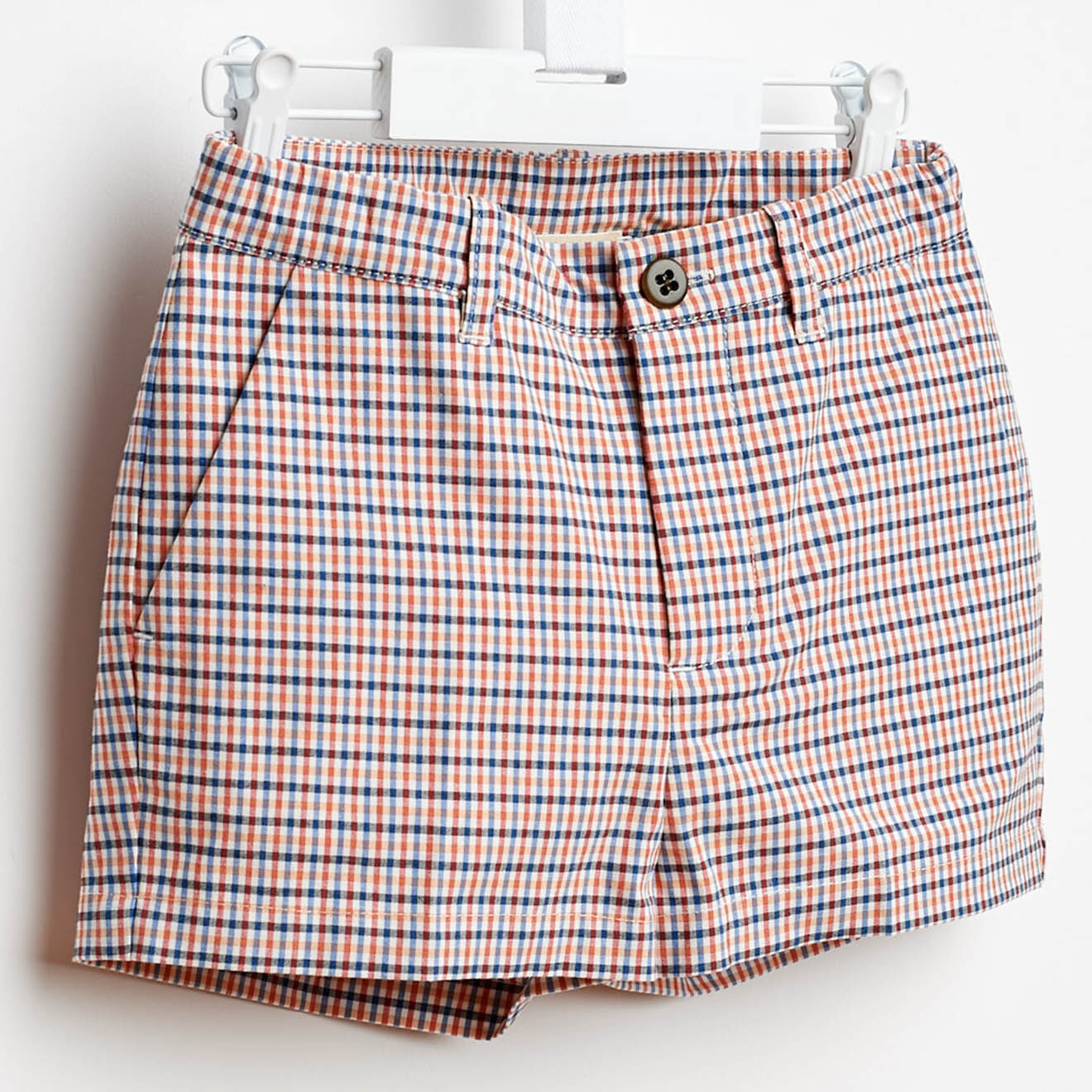 Bellerose Short Loco en Coton à carreaux rouge