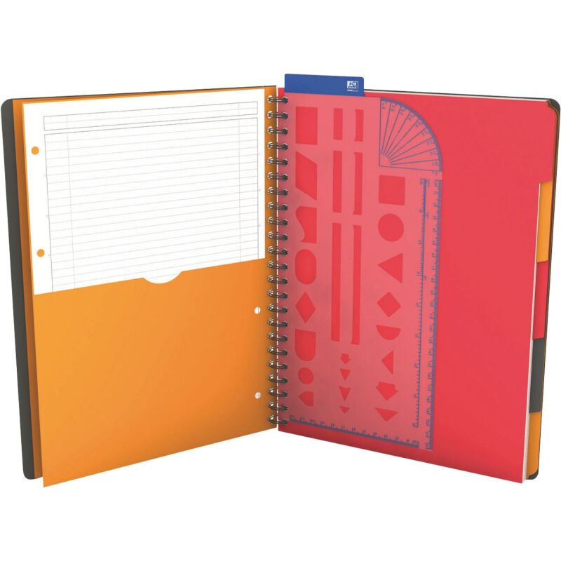 Cahier spirale Oxford International Managerbook A4+ 23 x 29,7 cm - blanc ligné - 160 pages