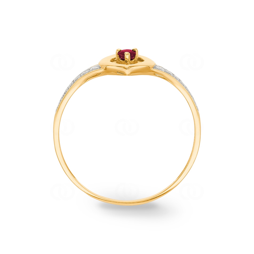 Damenring 750/18 K Gelbgold mit Rubin