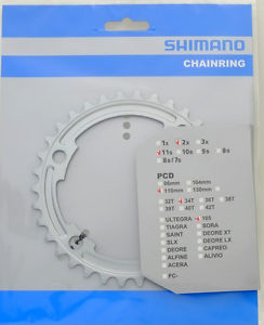 Shimano 105 klinge 11-speed 34T ø110mm Sølv