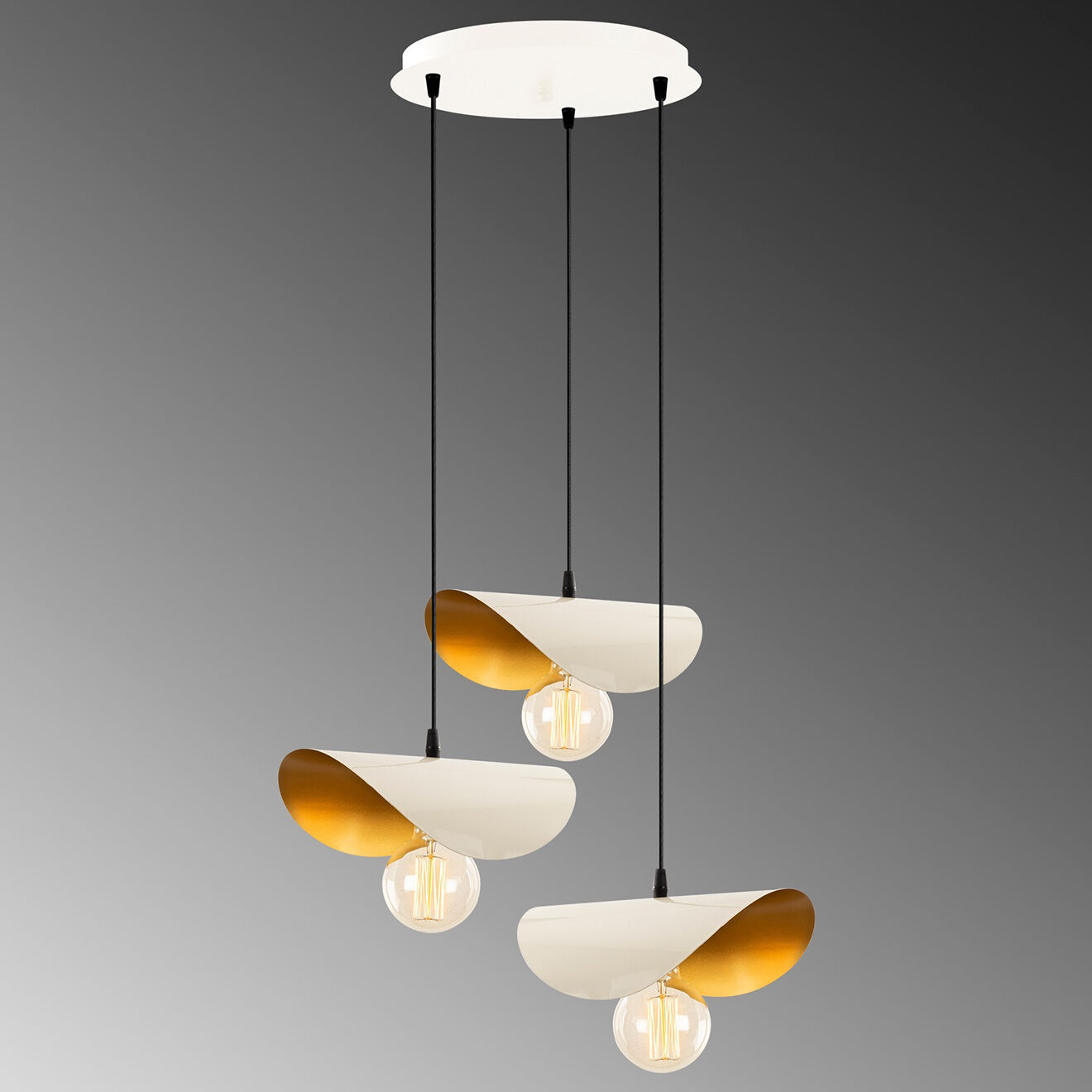 Sheen Suspension Sivani blanc/doré - 45x106 cm