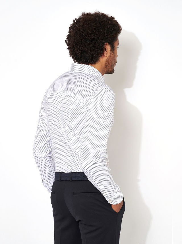 DESOTO Langarmhemd »Jerseyhemd Casual Kent langarm«, Flexibler Stretch, mit Minimal Print, Kentkragen