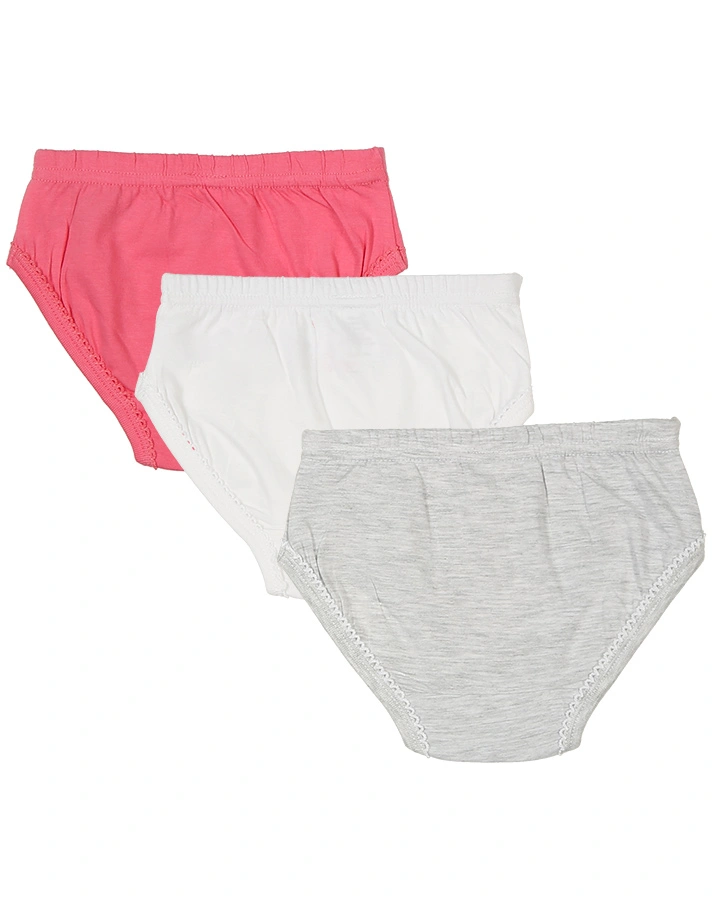 Slip CUTE HORSE 3er-Pack in pink/weiß/grau