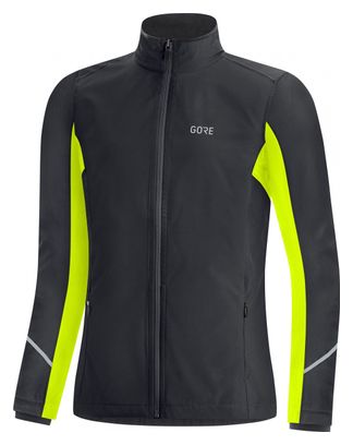 Veste coupe-vent Running Gore Wear R3 Partial Gore-Tex Infinium Femme Noir/Jaune fluo