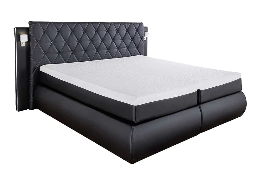 Design Boxspringbett PALAZZO 180x200cm schwarz inkl. Stauraum Matratze Topper