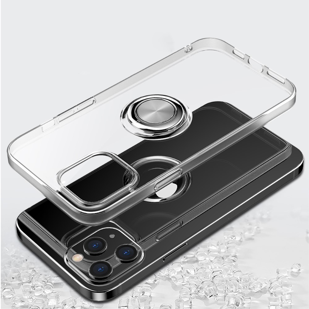 iPhone 12 / iPhone 12 Pro Gummi Case Hülle   Magnetischer Kickstand Haltering - Transparent