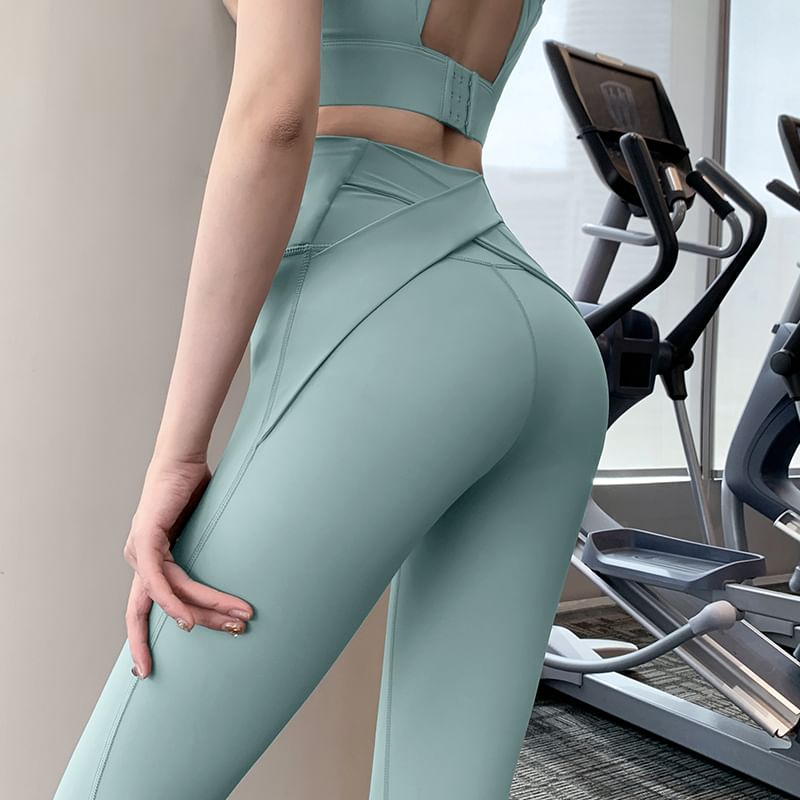Faiar - Hoge taille kruisrug effen yogabroek