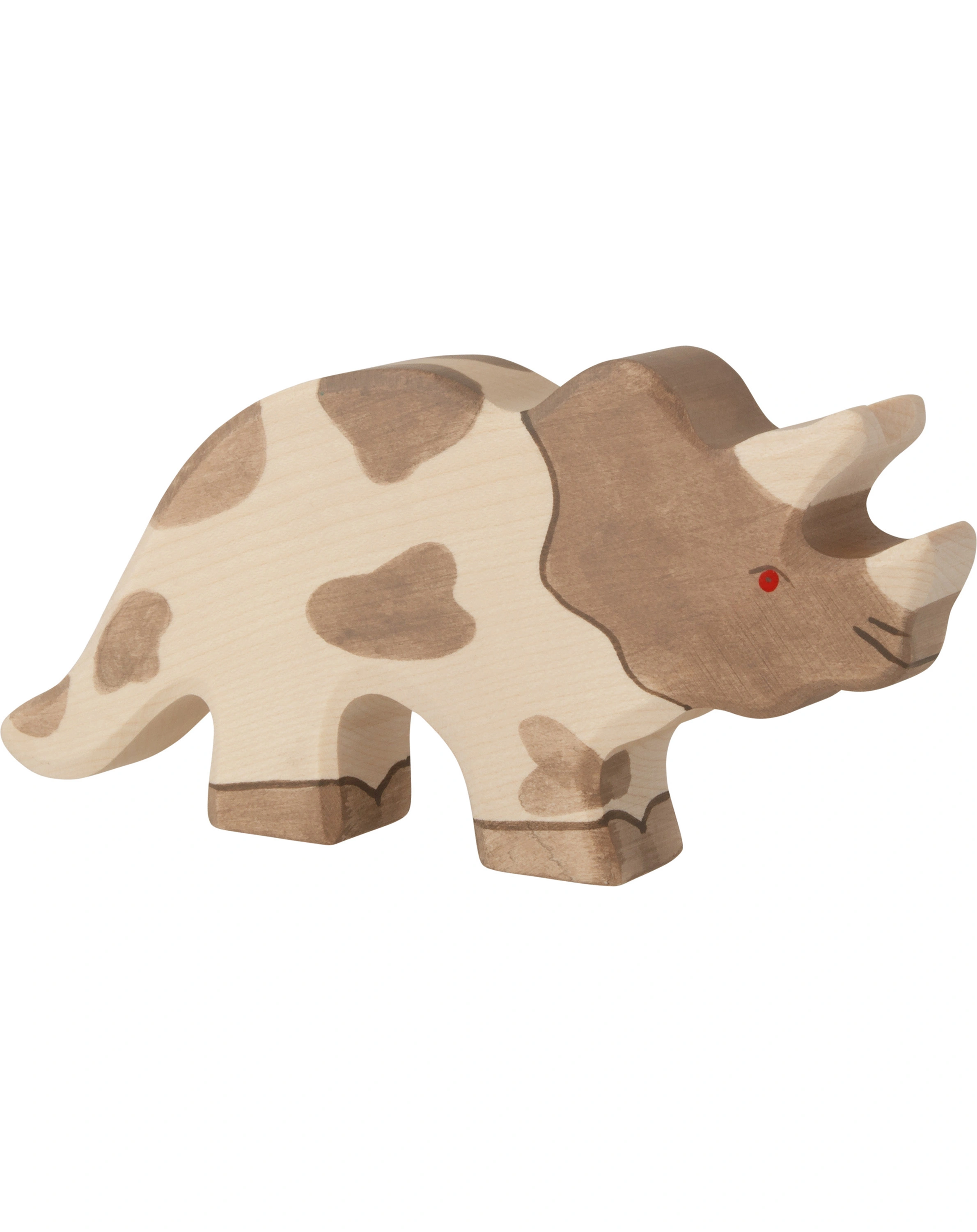 Holztier TRICERATOPS in hellbraun