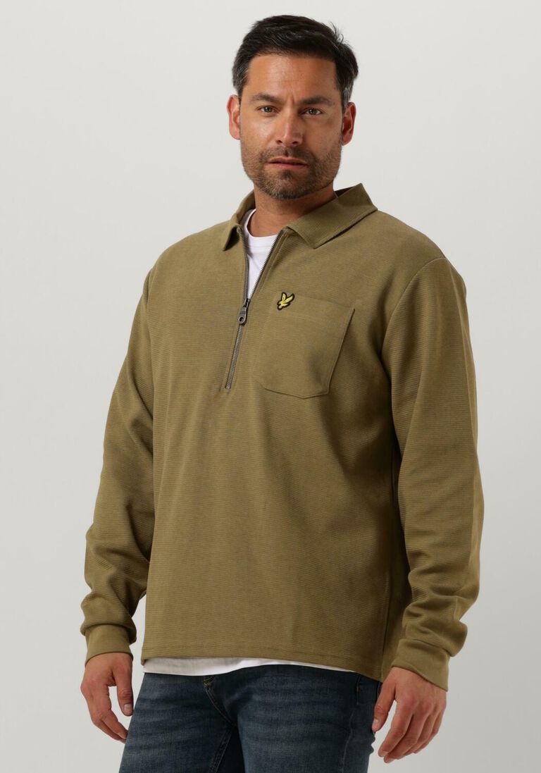 LYLE & SCOTT olijf lyle & scott sweater crest textured quarter zip