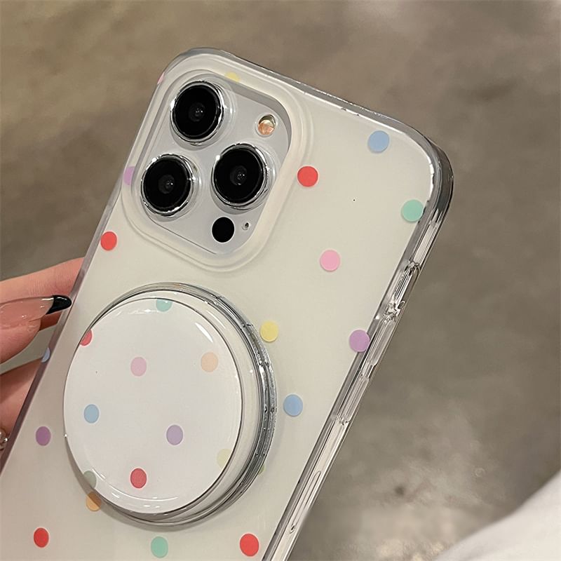Telefoon in de Shell - Polka Dot MagSafe-telefoonhoesje - iPhone 15 Pro Max / 15 Pro / 15 Plus / 15 / 14 Pro Max / 14 Pro / 14 Plus / 14 / 13 Pro Max / 13 Pro / 13 / 13 mini / 12 Pro Max / 12 Pro / 12