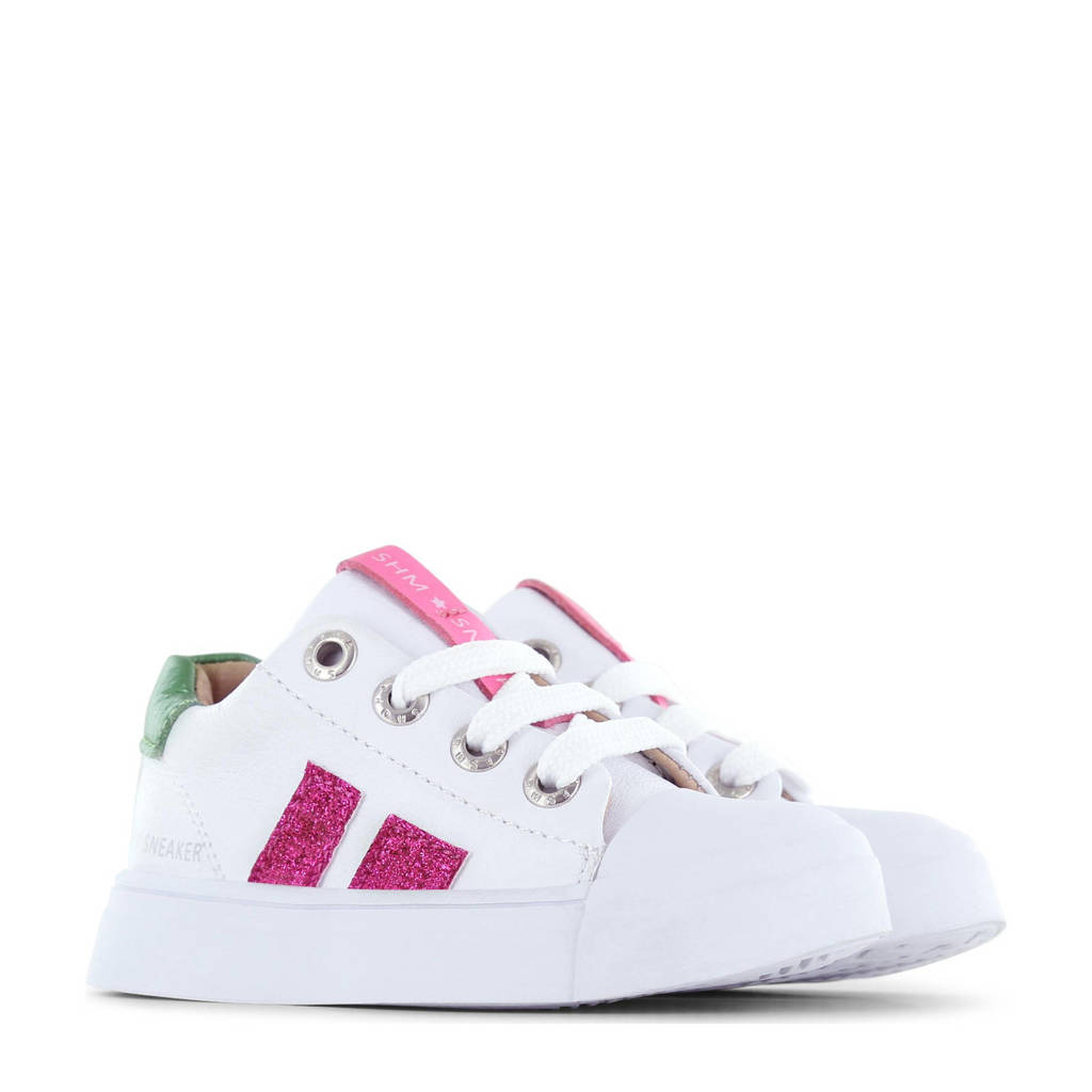 Shoesme leren sneakers wit/roze