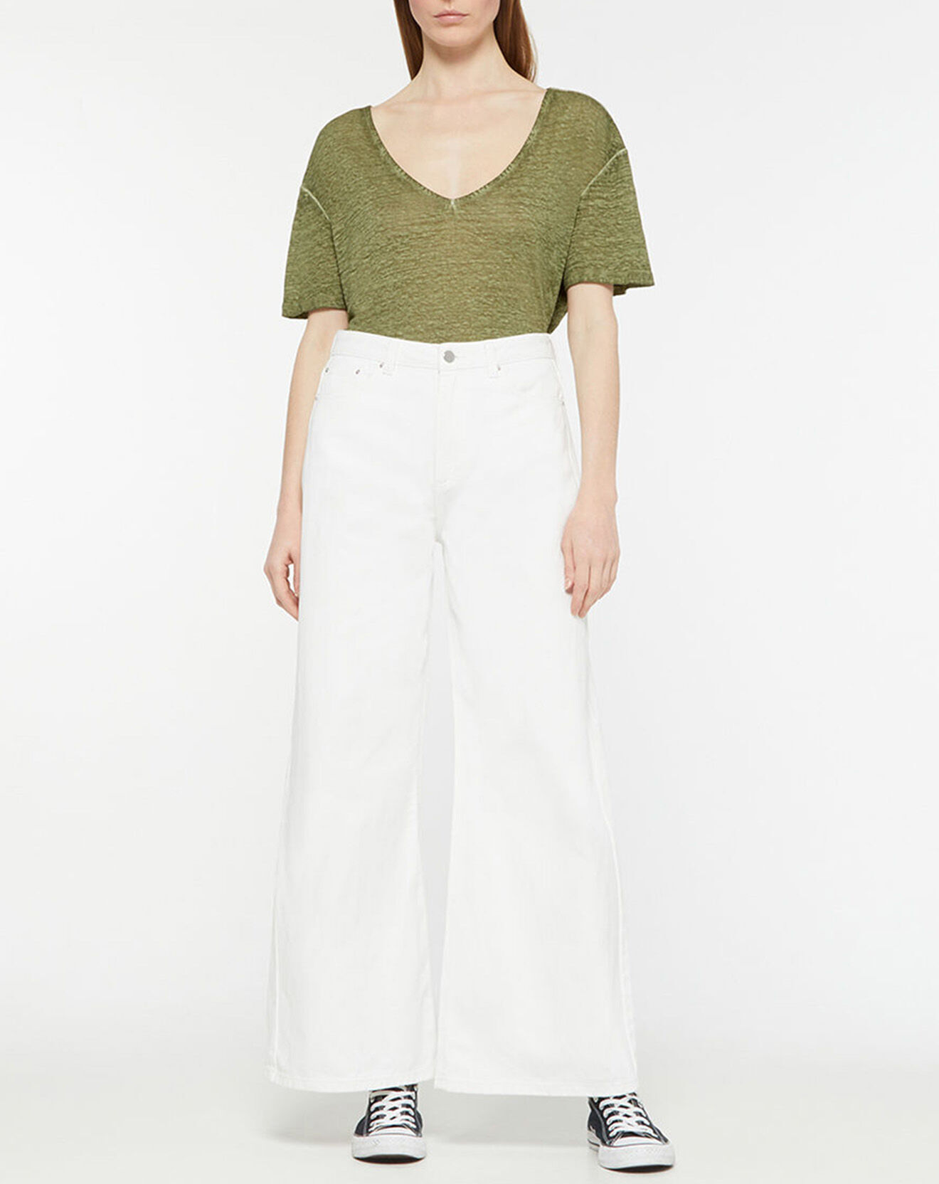 Galeries Lafayette T-Shirt 100% Lin Nada kaki