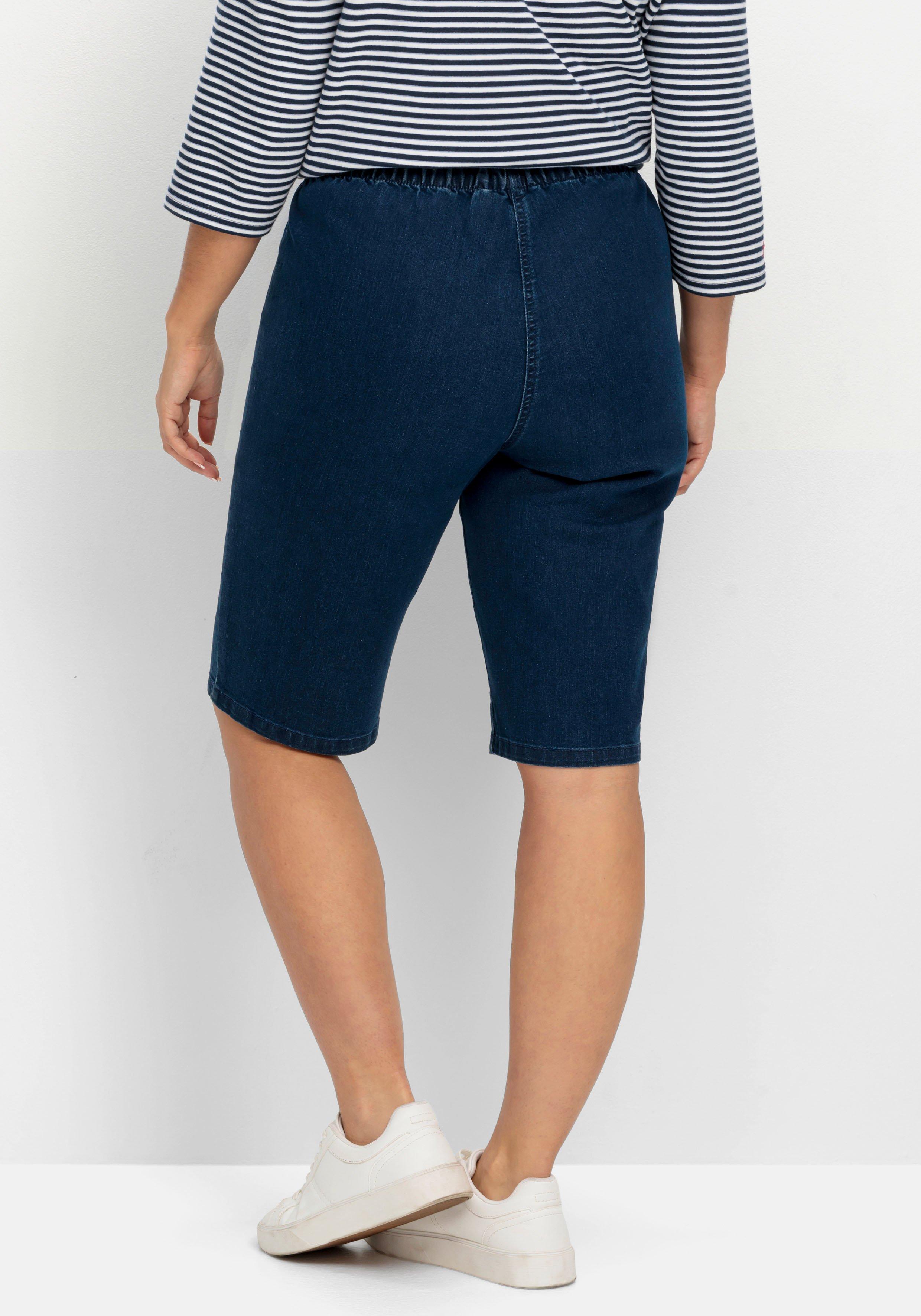 Doppelpack Jeans-Bermudas, mit Gummibund