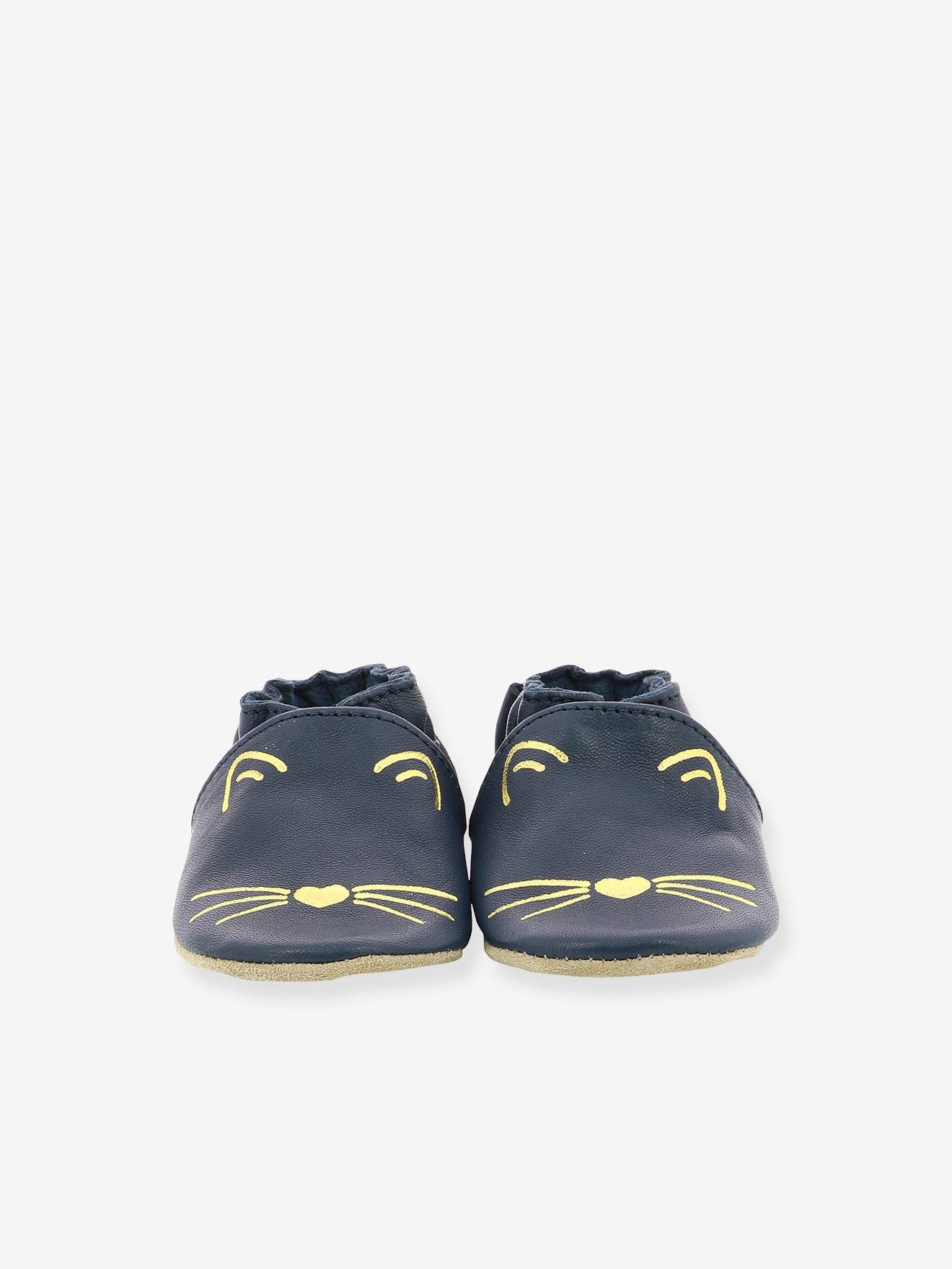 Botinhas ROBEEZ© Soft Soles Goldy Cat, azul-escuro, lisas com estampas