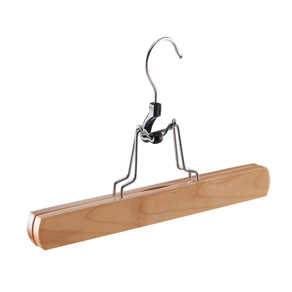 Set van 12 Massief Houten Broek hangers - met vilt Anti-Slip