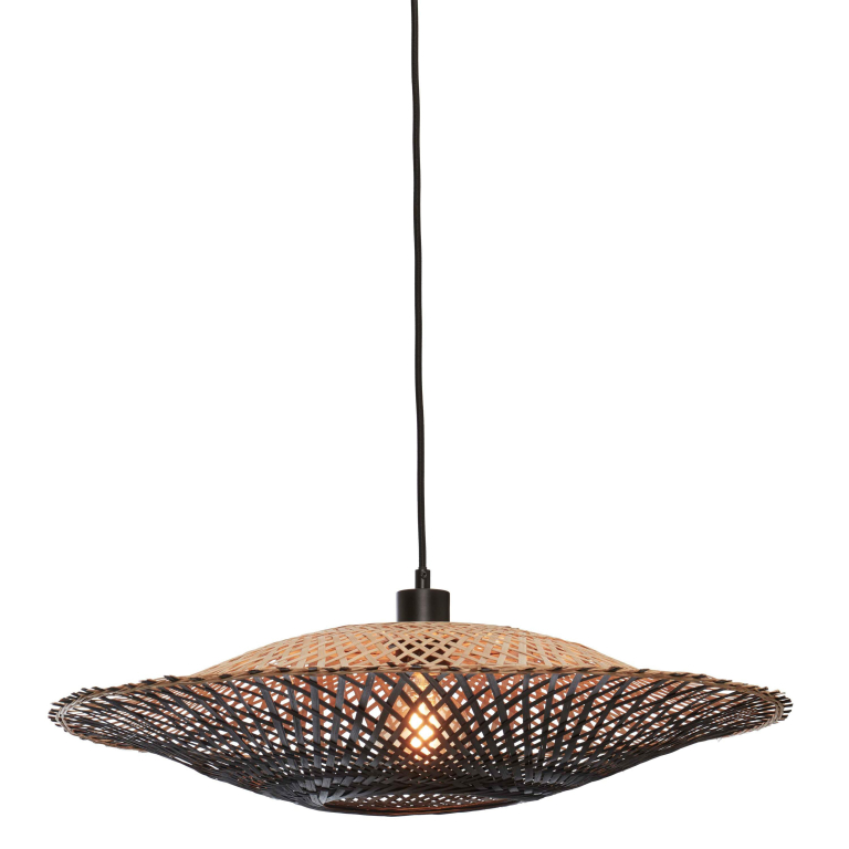 Good&Mojo Kalimantan hanglamp horizontaal medium Ø60 zwart/naturel