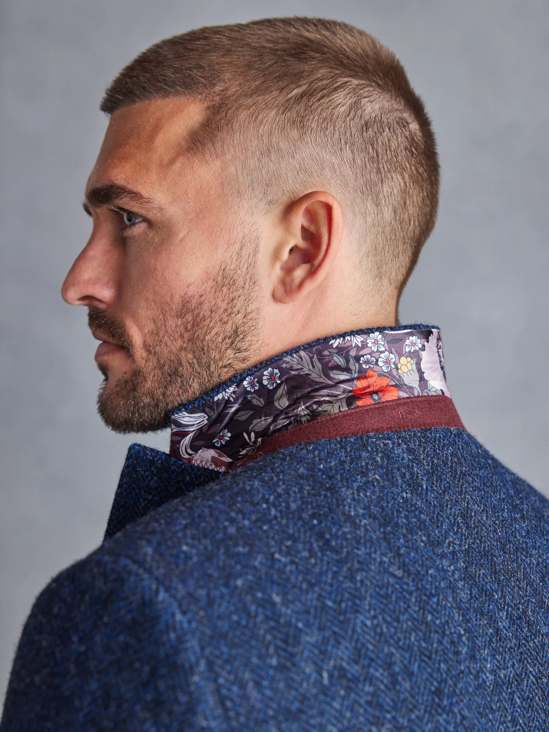 Blauw - Signature - Harris tweed Britse wollen blazer