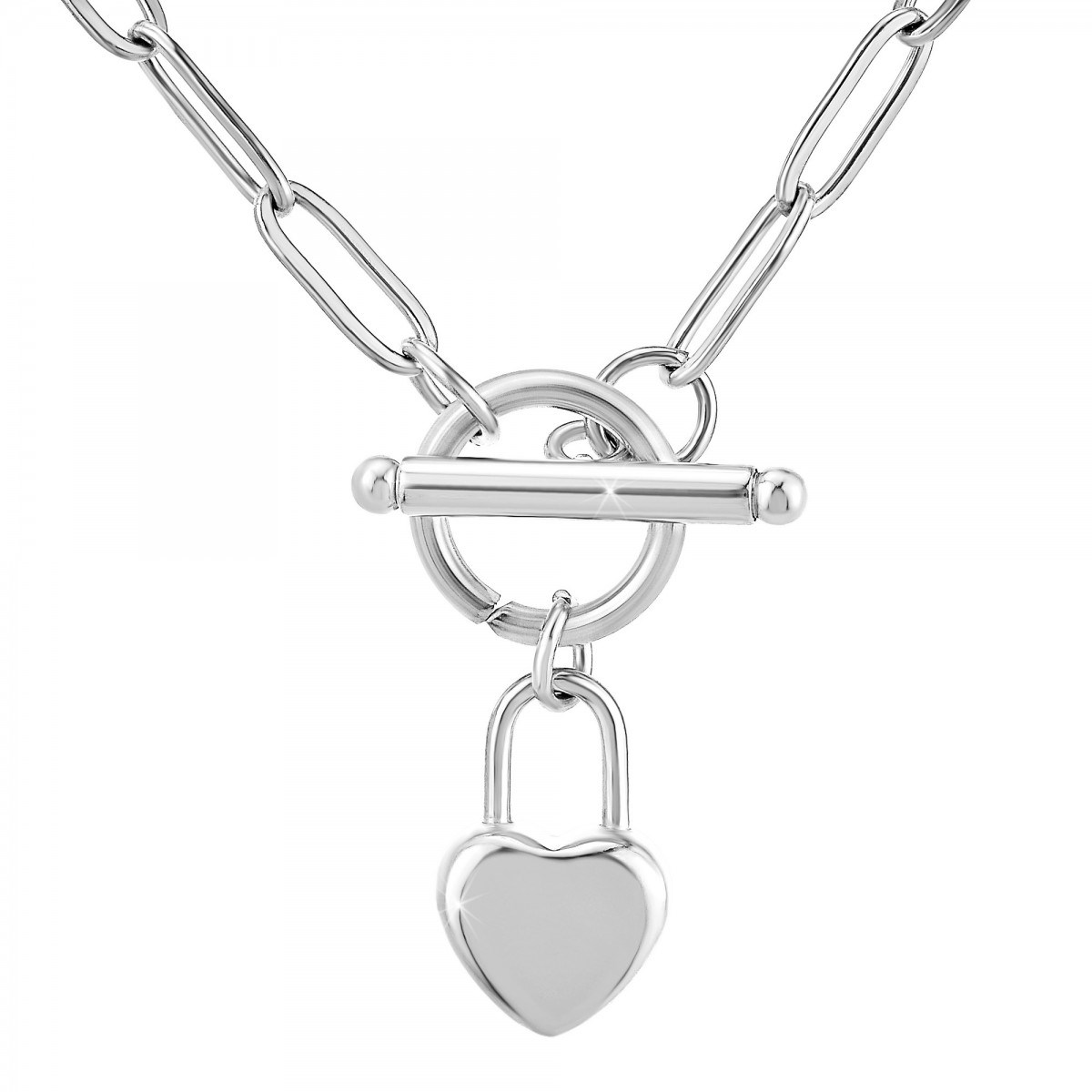 Collier coeur SC Crystal en acier inoxydable