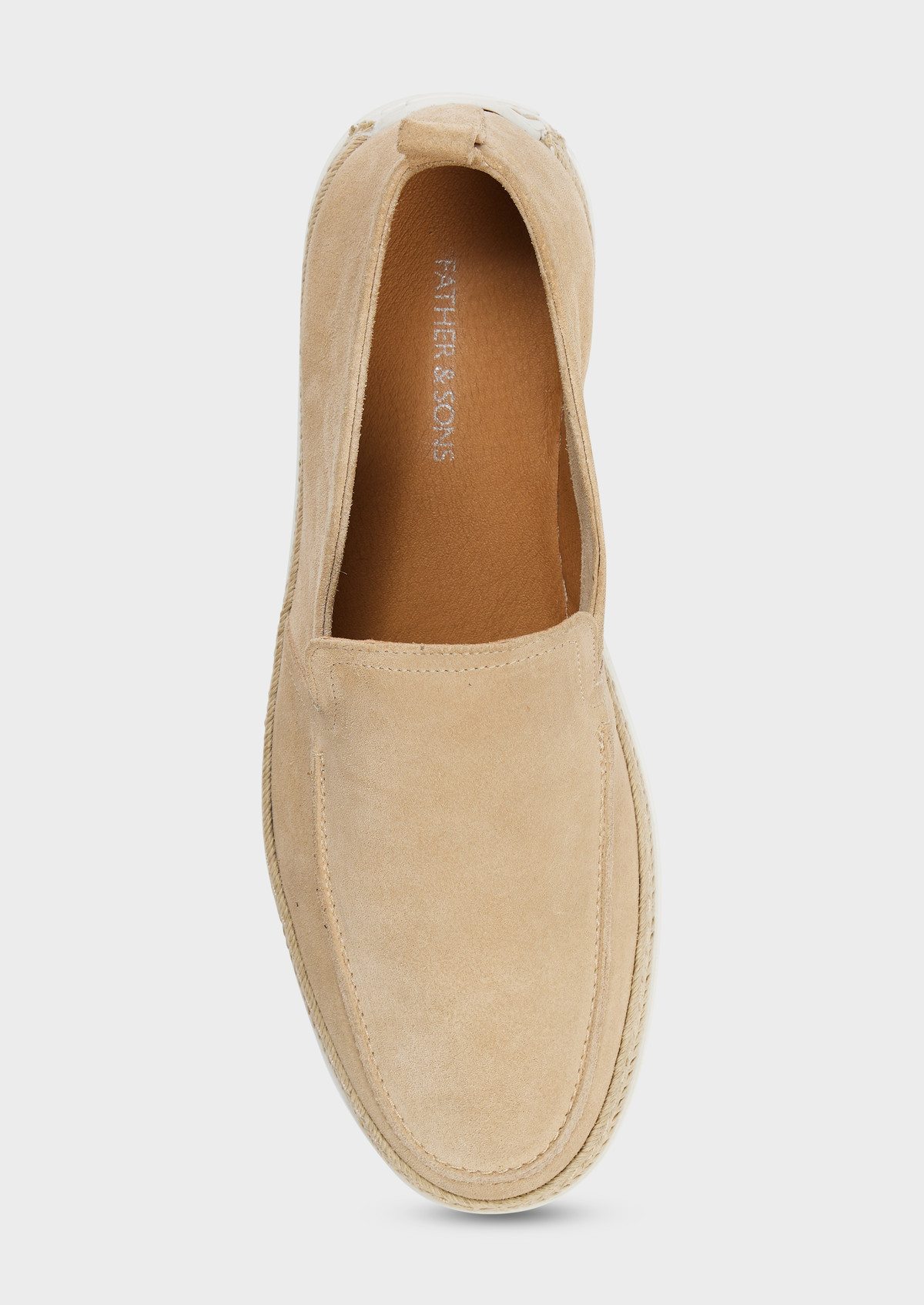 Mocassins en cuir nubuck camel
