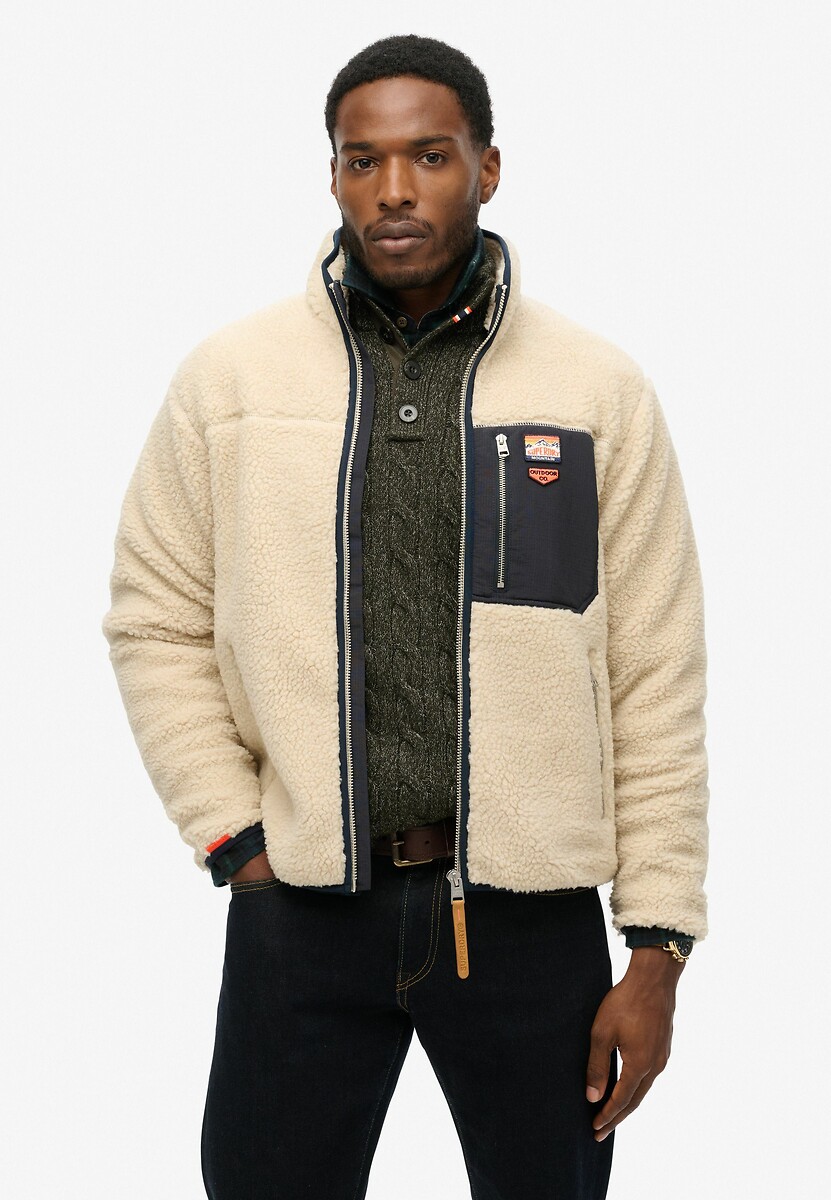 SUPERDRY<br>Lã Sherpa com zíper e bolso