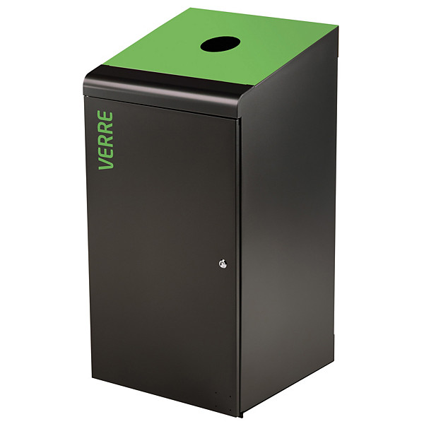 ROSSIGNOL Borne de tri selectif - 120 L - tripoz - tri verre - gris manganese / vert jaune