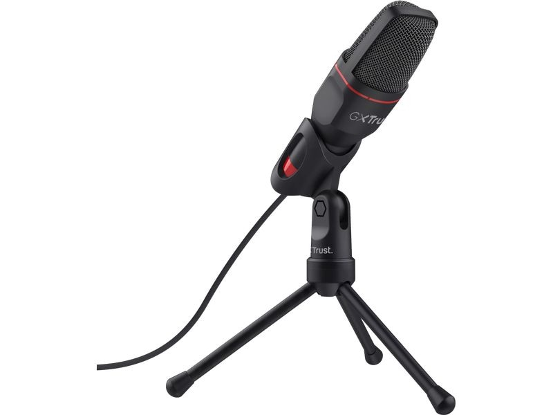 Trust Mikrofon GXT 212 Mico Leistungsstarkes USB-Mikrofon mit Dreibeinstativ und 3,5 mm- und USB-Anschluss