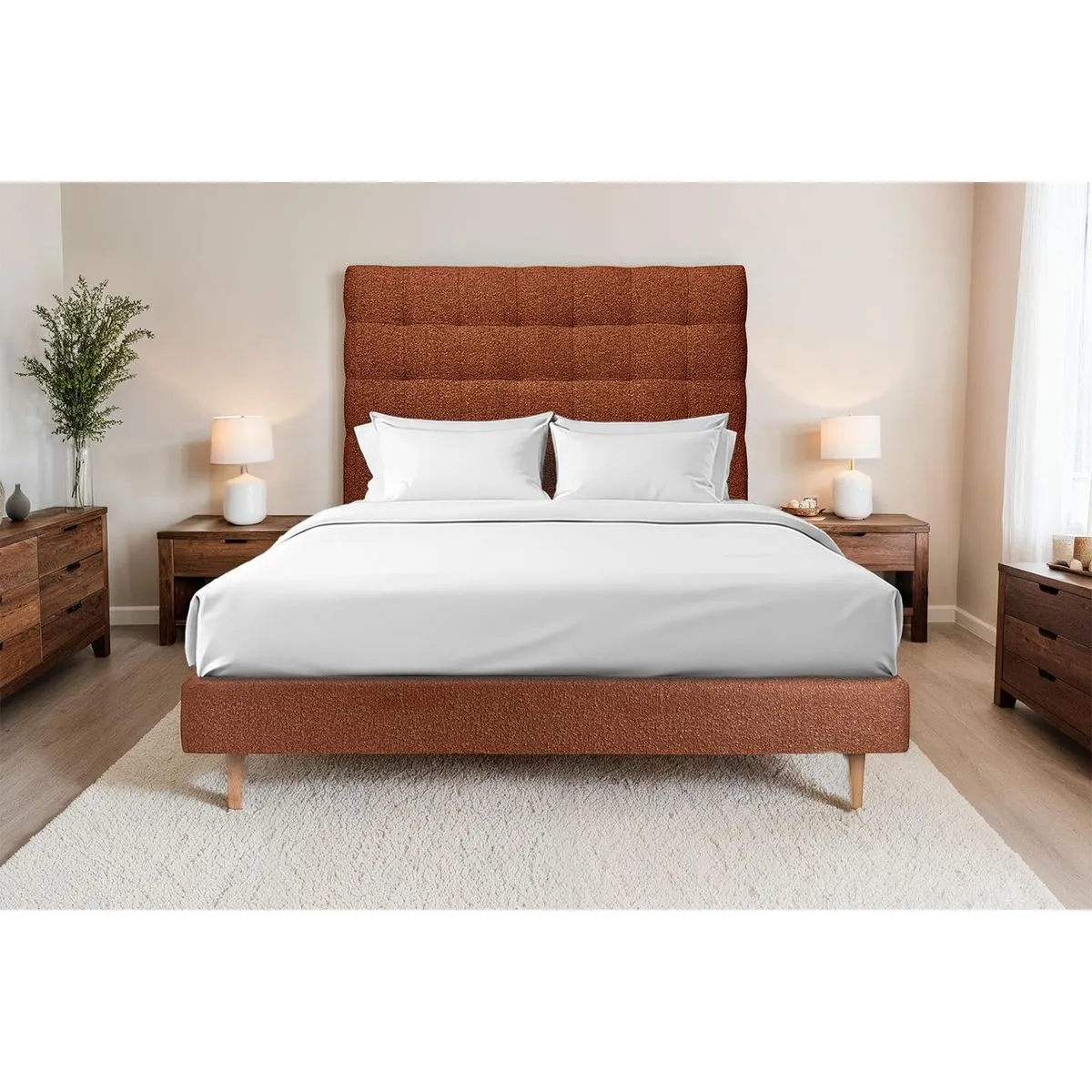 Sommeil de plomb Lit 140x190 - Terracotta